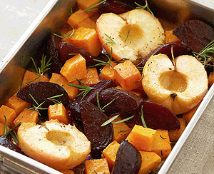 Rosemary Roasted Apples, Beets and Butternut Squash
