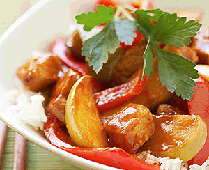 Apples with Sweet and Sour Pork